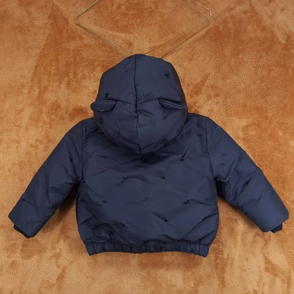BABY BURBERRY Unisex Bear Down Puffer Jacket Size 18M Baby In Black Coat $580
